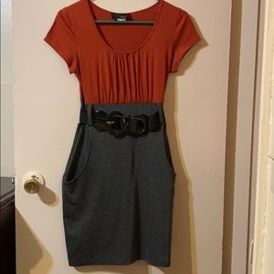 Grey and orange business causal dress